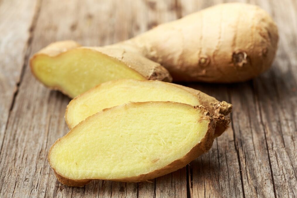 Ginger root of low potency